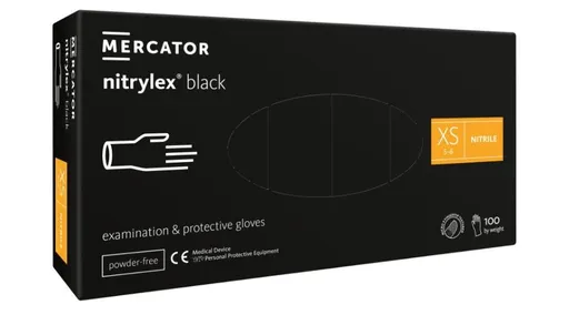 NITRYLEX BLACK - Nitrilové rukavice (bez pudru) černé, 100 ks, XL