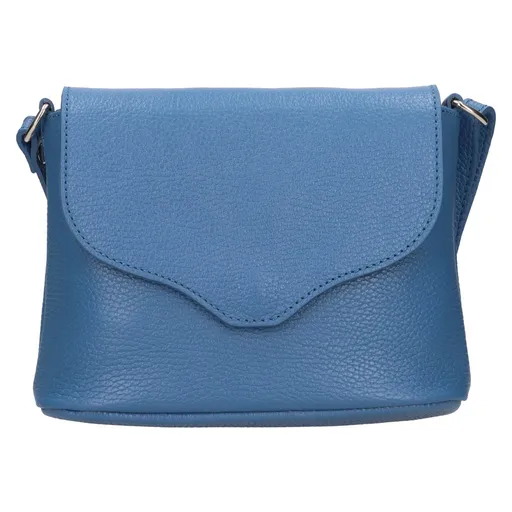 Dámská kožená crosbody kabelka Italia Alice - sytě modrá