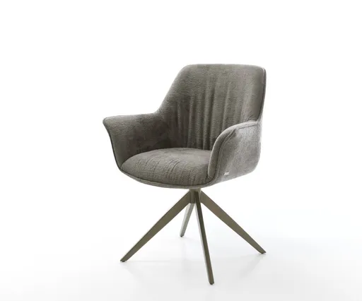 Jídelní židle Keila-Flex s područkami bouclé měkký tmavě béžová