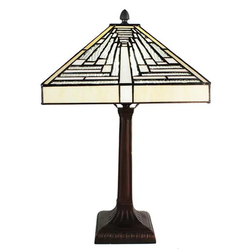 Pyramidová stolní lampa Tiffany Ova - 31*31*48 cm E27/max 1*60W 5LL-6286