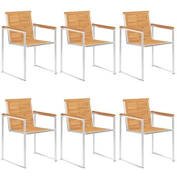 SHUMEE Židle zahradní, teak a nerezová ocel 3078552 - 6ks v balení (3078552)