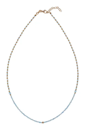 Alisia Půvabný pozlacený náhrdelník z modrých korálků jadeitu AL4951.01.073