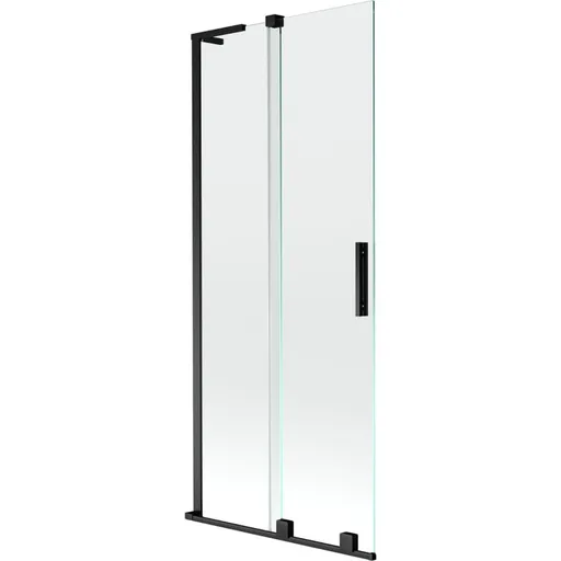 MEXEN/S Velar L dvoukřídlá posuvná vanová zástěna 85 x 150, transparent, černá 896-085-003-01-70