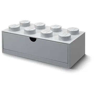 LEGO stolní box 8 se zásuvkou - šedá (5711938032050)