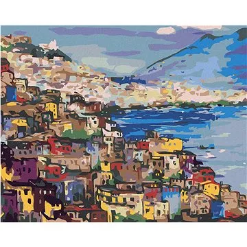 Diamondi - Diamantové malování - POBŘEŽÍ NEAPOL, 40x50 cm, bez rámu a bez vypnutí plátna (606592A)