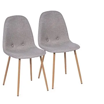 Jídelní židle LISA světle šedá, set 2 ks (1502)