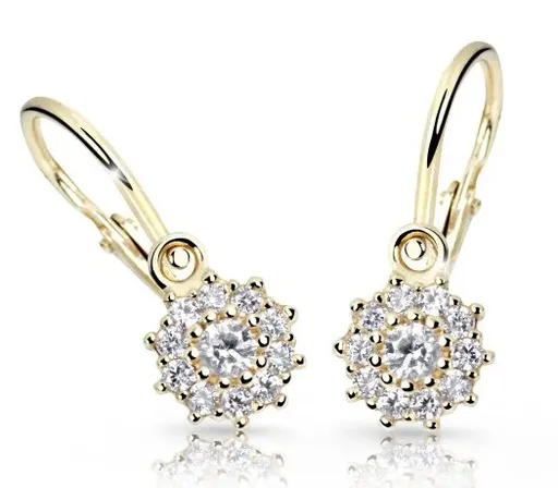 Cutie Diamonds Třpytivé dětské náušnice ze žlutého zlata s brilianty DC2749-10-10-X-1