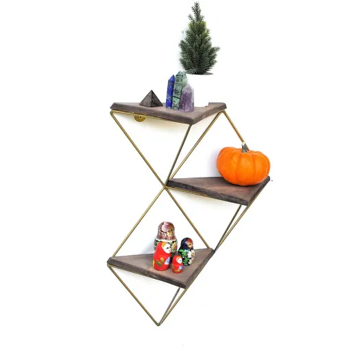 Dekorativní dřevěná nástěnná police Wr076