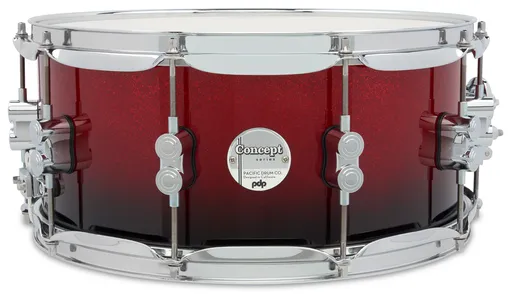 PDP 14" x 6,5" Concept Maple Red to Black Fade Lacquer