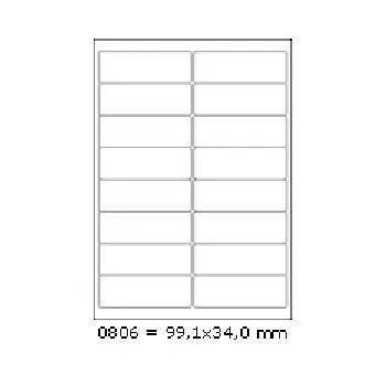 Samolepicí etikety 99,1 x 34 mm, 16 etiket, A4, 100 listů