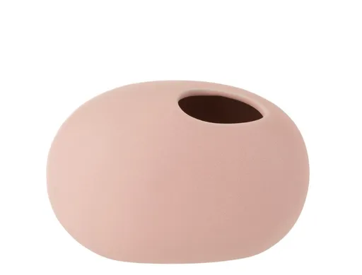 Světle růžová keramická oválná váza Matt Pink S - 16*10*11 cm 1115
