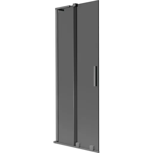 MEXEN/S Velar L dvoukřídlá posuvná vanová zástěna 75 x 150, grafit, grafit metal 896-075-003-41-95