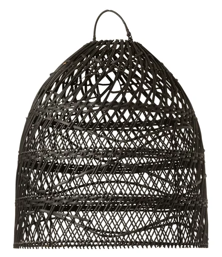 Závěsné černé ratanové stínidlo Hane  - Ø 40*44 cm/ E27 J-Line by Jolipa