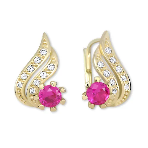 Soliter Krásné náušnice ze žlutého zlata se zirkony 239 001 00529 0000700