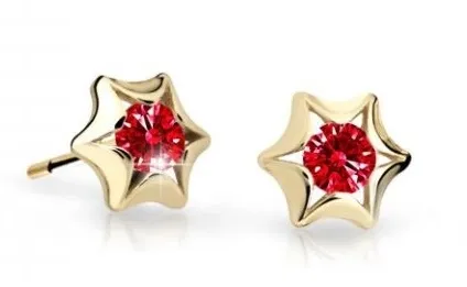 Cutie Jewellery Zlaté dětské náušnice C2159-30-X-1 červená