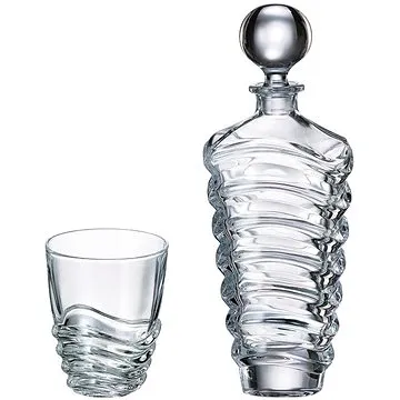 Crystal Bohemia Whisky set Wave (1 karafa + 6 sklenic) (8593410956385)