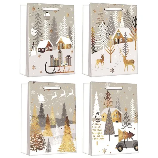 Anděl Přerov Taška dárková vánoční se zlatou ražbou L+ 30 x 42 x 12 cm