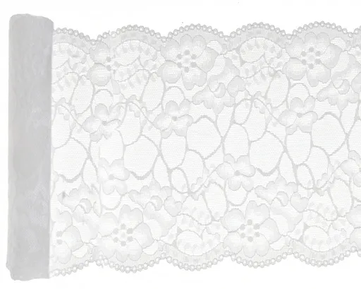 Santex Prémiový běhoun na stůl - Krajka 18 x 300 cm Barva: Bílá