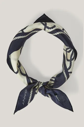ŠÁTEK GANT ROPE PRINT SILK SCARF CREAM