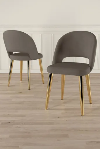 Sada židlí (4 kusy) Pane - Cappuccino, Gold