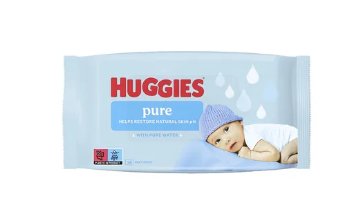 Huggies Pure Single vlhčené ubrousky 56 ks