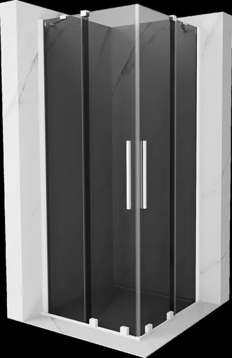 MEXEN/S Velar Duo sprchový kout, posuvné dveře 100 x 100, grafit, bílá 871-100-100-42-20