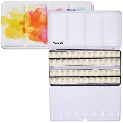 Akvarelová kazeta kovová 52ks barevná