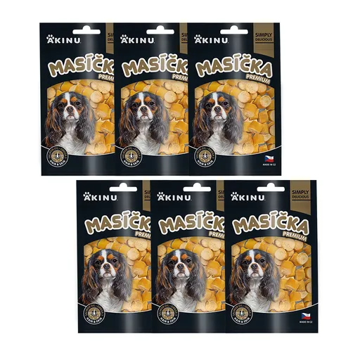 Akinu MASÍČKA PREMIUM Hair & Skin pamlsek pro psy 6 x 75 g