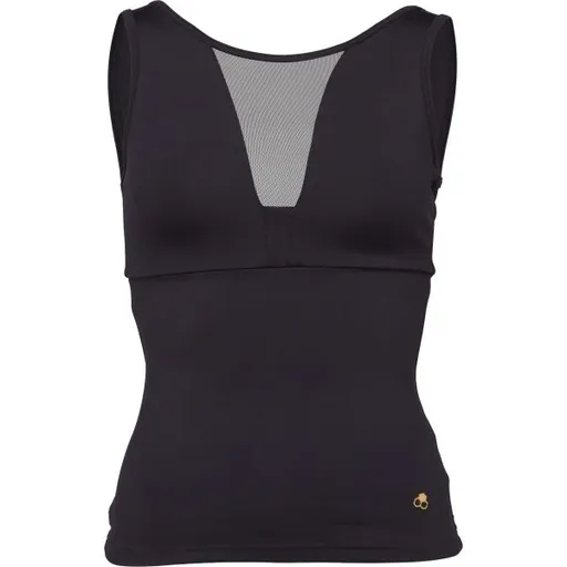 GOLDBEE SHAPING LONG TOP MESH Dámský top, černá, velikost