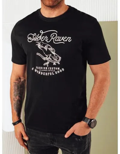 Pánské tričko s potiskem černé