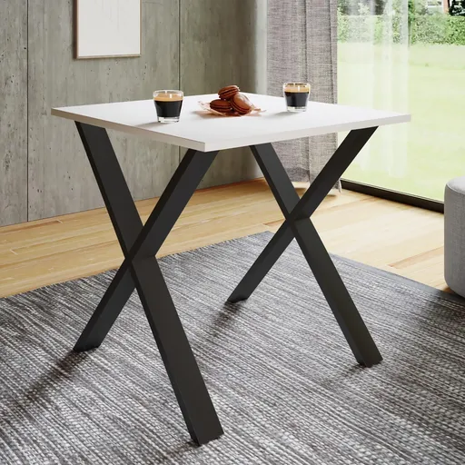 VCM Jídelní stůl Xona 80x50 X-nohy, bílý