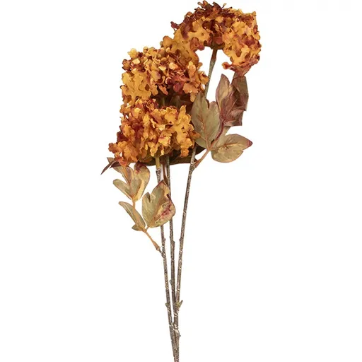 Dekorace oranžová umělá květina hortenzie - 10*8*76 cm Clayre & Eef