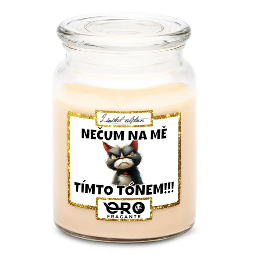 Svíčka Nečum na mě – kočka (Vůně svíčky: Vanilka)