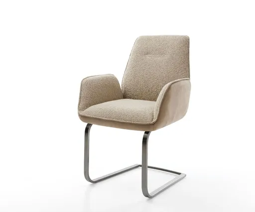 Jídelní židle Zoa-Flex mix materiálů béžová konzolová podnož