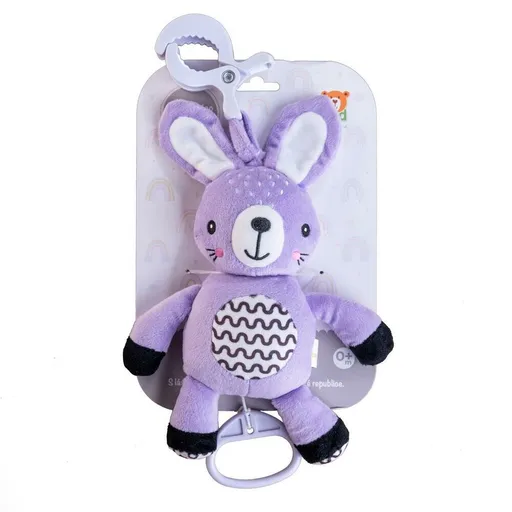 Natahovací hrací strojek babyted Zajíček plyš 30 cm závěs na postýlku / kočárek