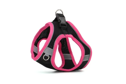 Vsepropejska Neve postroj pro psa s vodítkem | 22 – 46 cm Barva: Černo-růžová, Obvod hrudníku: 36 - 40 cm