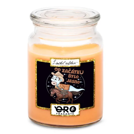 Svíčka Koňařská spermie – muž (Vůně svíčky: Tropické ovoce)