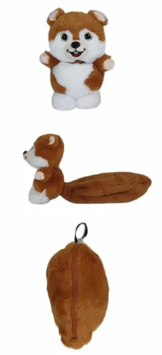 Plyšák Veverka s pelíškem v ocásku – 20 cm