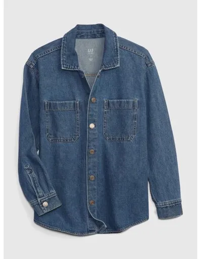 Dětská džínová košilová bunda oversized