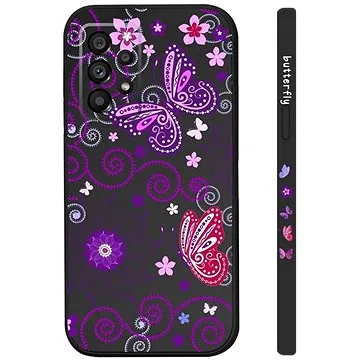 TopQ Kryt Samsung A53 5G Fialoví motýlci černý 94559 (94559)