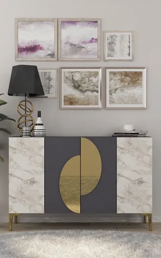 Konzolový stolek Afra KM120 - Anthracite, Gold