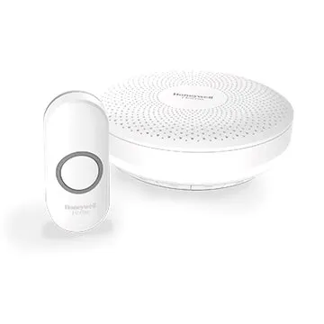 Honeywell DCR313N bezdrátový zvonek, 150 m, 6 melodií, bílý, design. tlačítko (DCR313N)
