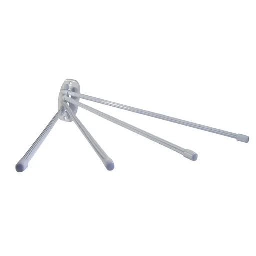 Kovový sušák na ručníky, 4 ramena, bílá, L