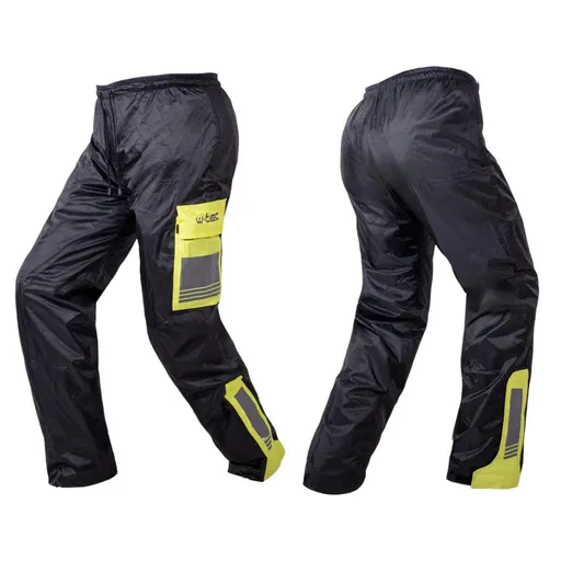 Pláštěnkové moto kalhoty W-TEC Colnari černá-fluo zelená 4XL
