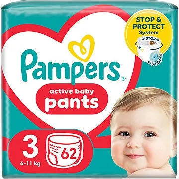 PAMPERS Active Baby Pants vel. 3 (62 ks) (8006540069233)