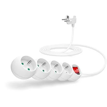 CONNECT IT prodlužovací 230V, 4 zásuvky + vypínač, 3m, bílý (CI-1287)