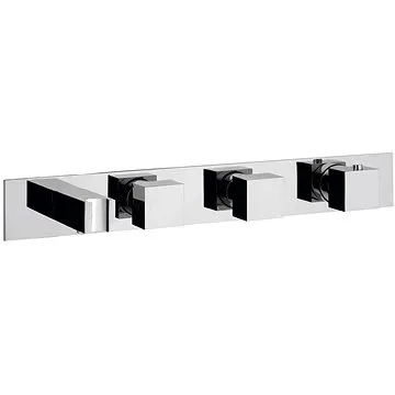 SAPHO Podomítková termostatická baterie s držákem ruční sprchy,2 výstupy,hranatá,chrom MB453 (MB453)