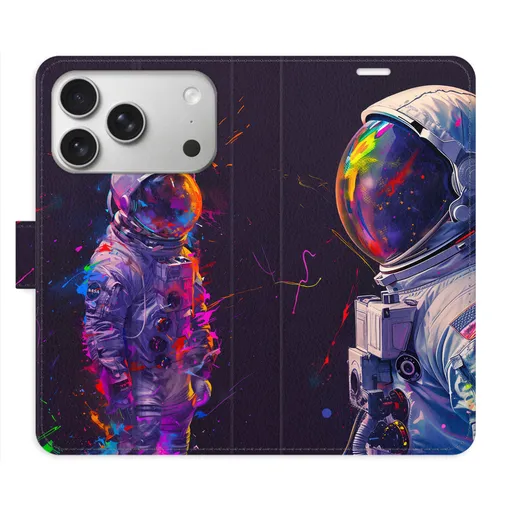 Flipové pouzdro iSaprio - Neon Astronaut 02 - iPhone 17 Pro