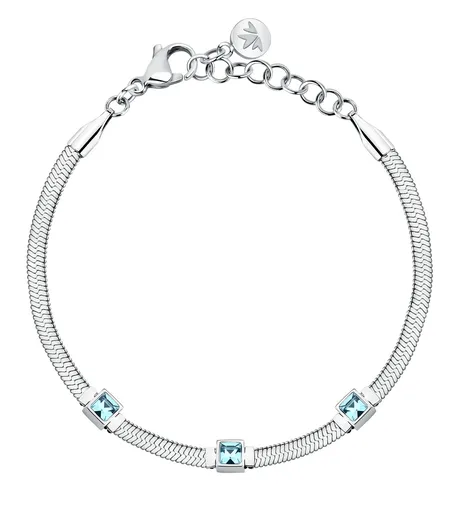 Morellato Ocelový náramek se světle modrými krystaly Hádek Gioia SAVY34