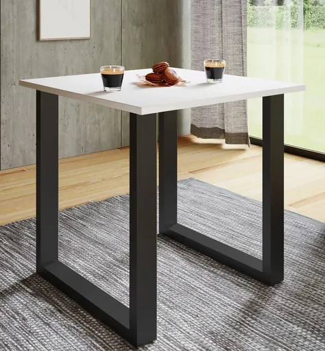 VCM Jídelní stůl Xona 80x80 U-nohy, bílý
